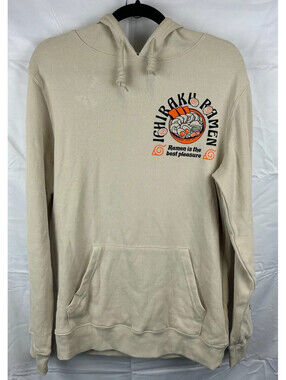 Viz Media Men's Small Beige Naruto "Ichiraku Ramen" Spell Out Pullover Hoodie